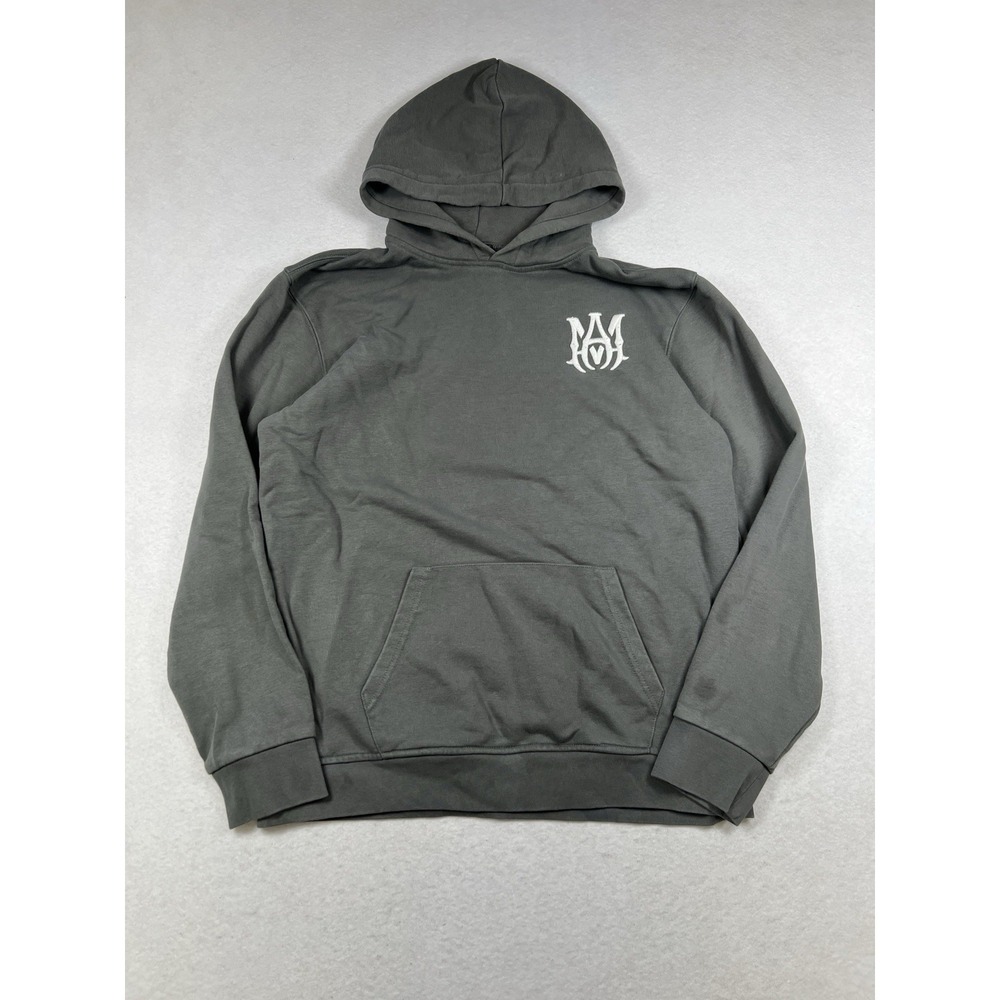 Amiri‎ MA Hoodie Men's Size Classic Logo Pullover Sweatshirt Gray XXL